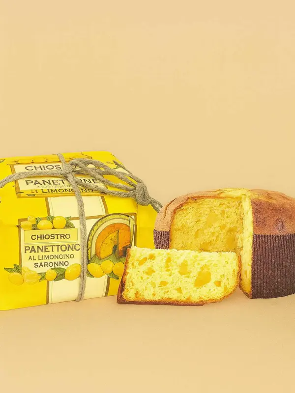 Panettone Limoncello 750g fra Lazzaroni – luftig italiensk julekake med smak av sitronlikør, levert i gul gaveeske.