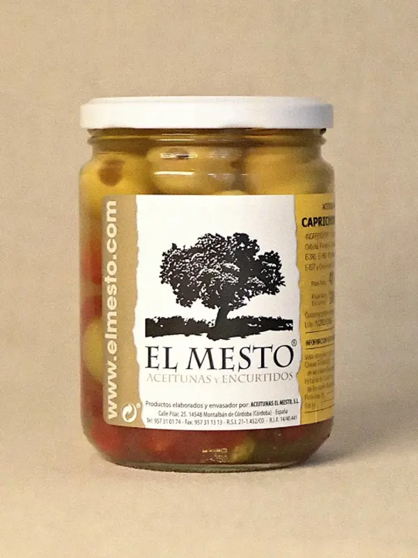 El Mesto Caprichosa Picantona – grønne spanske oliven fylt med chili i glass 420g