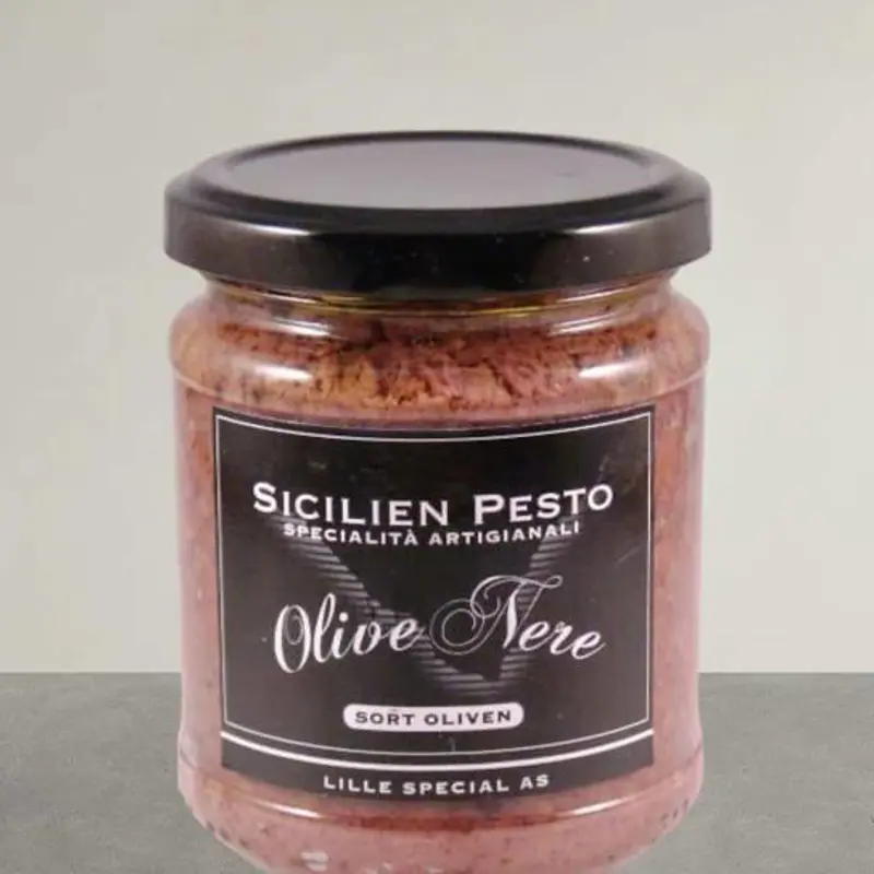 Olive Nere 190g – Sorte italienske gourmetoliven fra Pettersen & Co