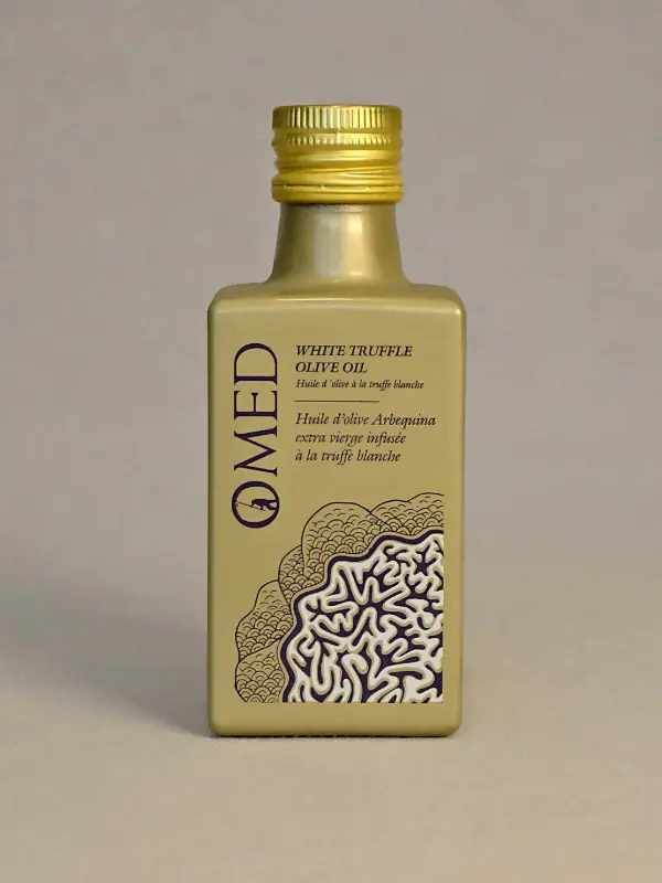 O-Med White Truffle Olive Oil 250ml – eksklusiv spansk ekstra virgin olivenolje med hvit trøffel