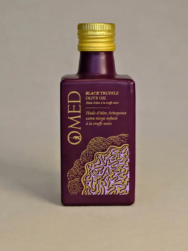 O-Med Black Truffle Olive Oil 250ml – eksklusiv spansk ekstra virgin olivenolje med sort trøffel