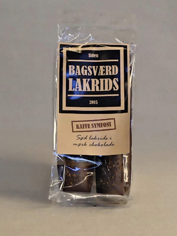 Bagsværd Lakrids Kaffe Symfoni – dansk gourmetlakris kombinert med aromatisk kaffe, håndlaget i Danmark.