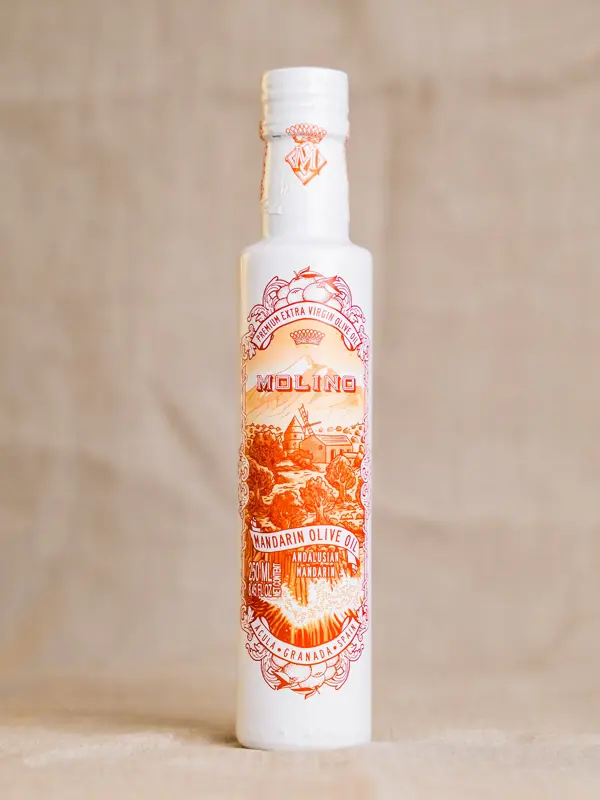 Molino Olivenolje med Mandarin – Frisk sitrusolje fra Andalucía i 250 ml flaske