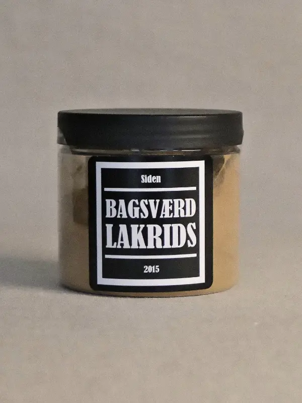 Boks med Bagsværd Lakrids lakrispulver 65g – delikatesse fra Danmark