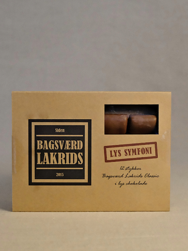 Bagsværd Lakrids Lys Symfoni Konfekt – delikat dansk lakriskonfekt med mild og balansert smak, håndlaget i Danmark.
