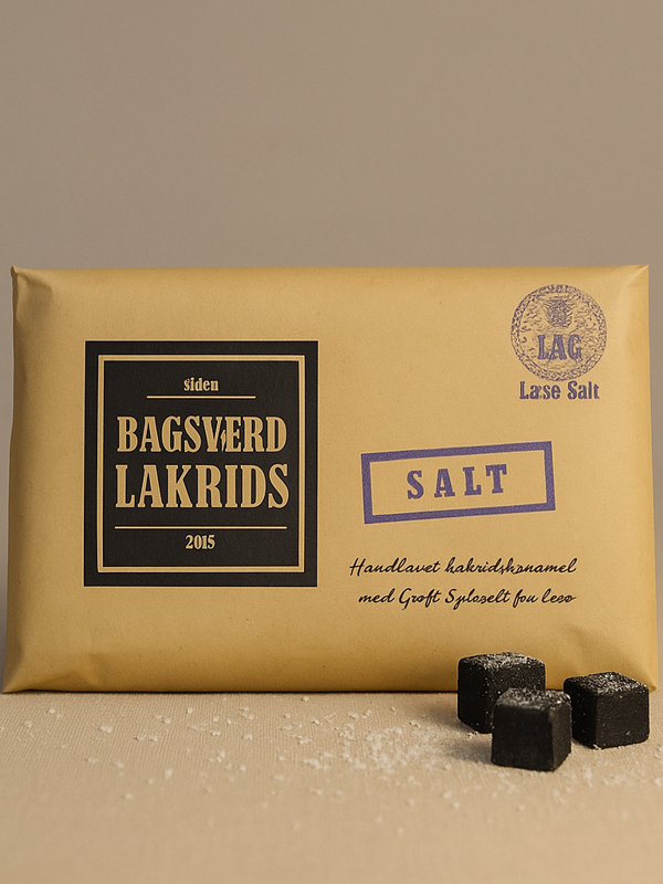 Bagsværd Lakrids Salt – håndlaget luksuslakris med havsalt fra Danmark, eksklusivt hos Pettersen & Co